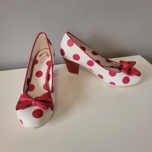 Lola Ramona Red And White Polka Dot Heels, VGUC, Size 39
